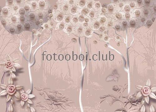 цветы, розы, лес, деревья, абстракция